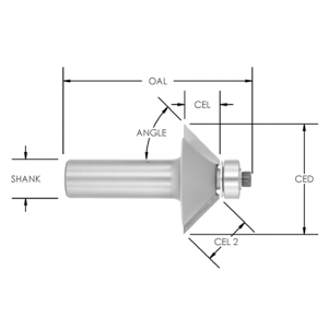 SE2302 5/8" CL x 1/4" SHANK x 7/16" DEPTH x 45° ANGLE